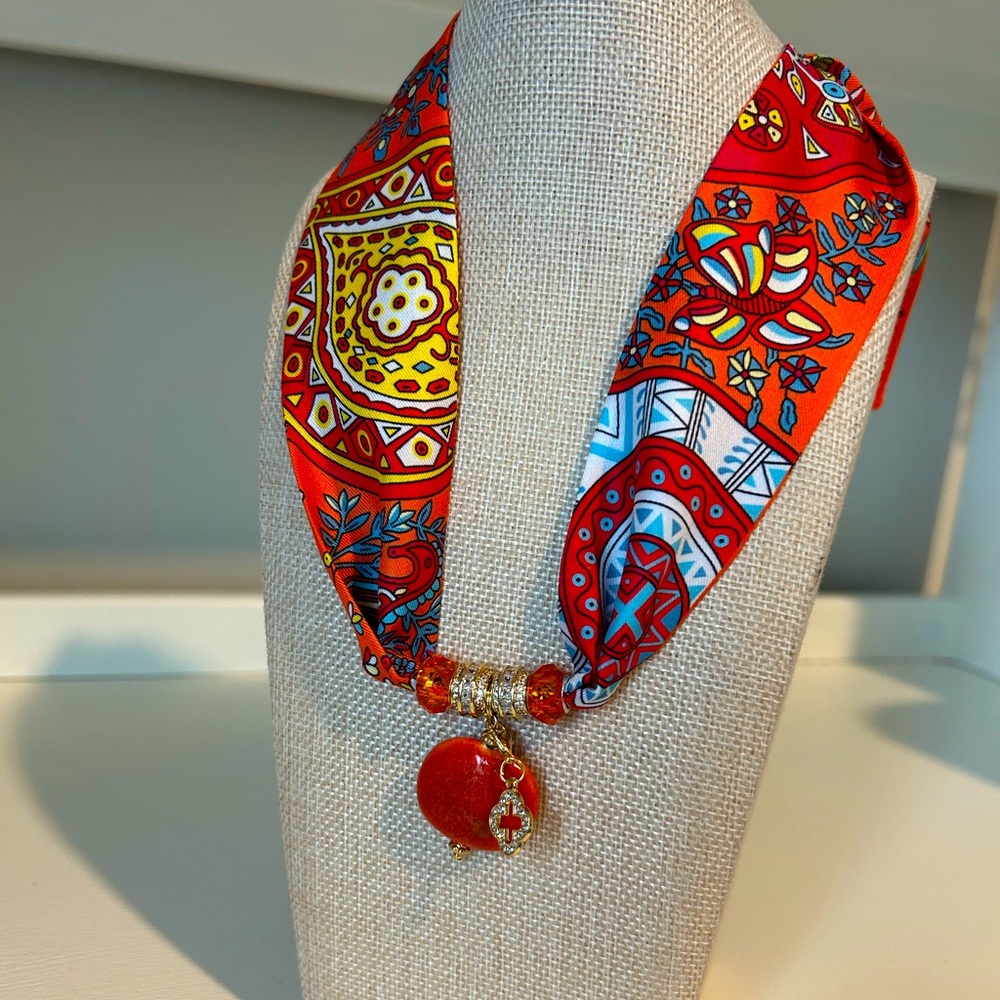 Lonestar Belle Floral Charm Scarf Necklace